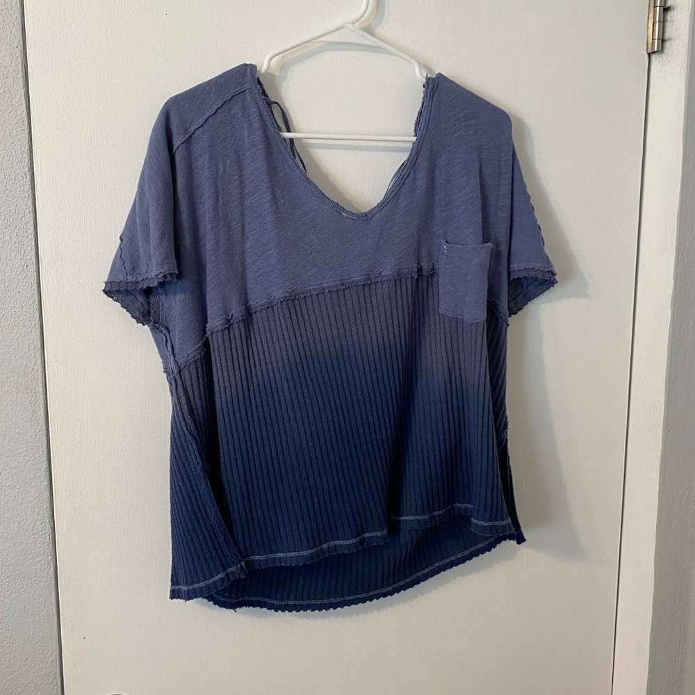 Blue Ombré Short Sleeve Shirt